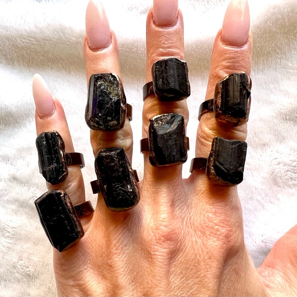 EMF Negativity Shield. Black Tourmaline Ring 5 6 7 8 9 - Picture 3 of 7